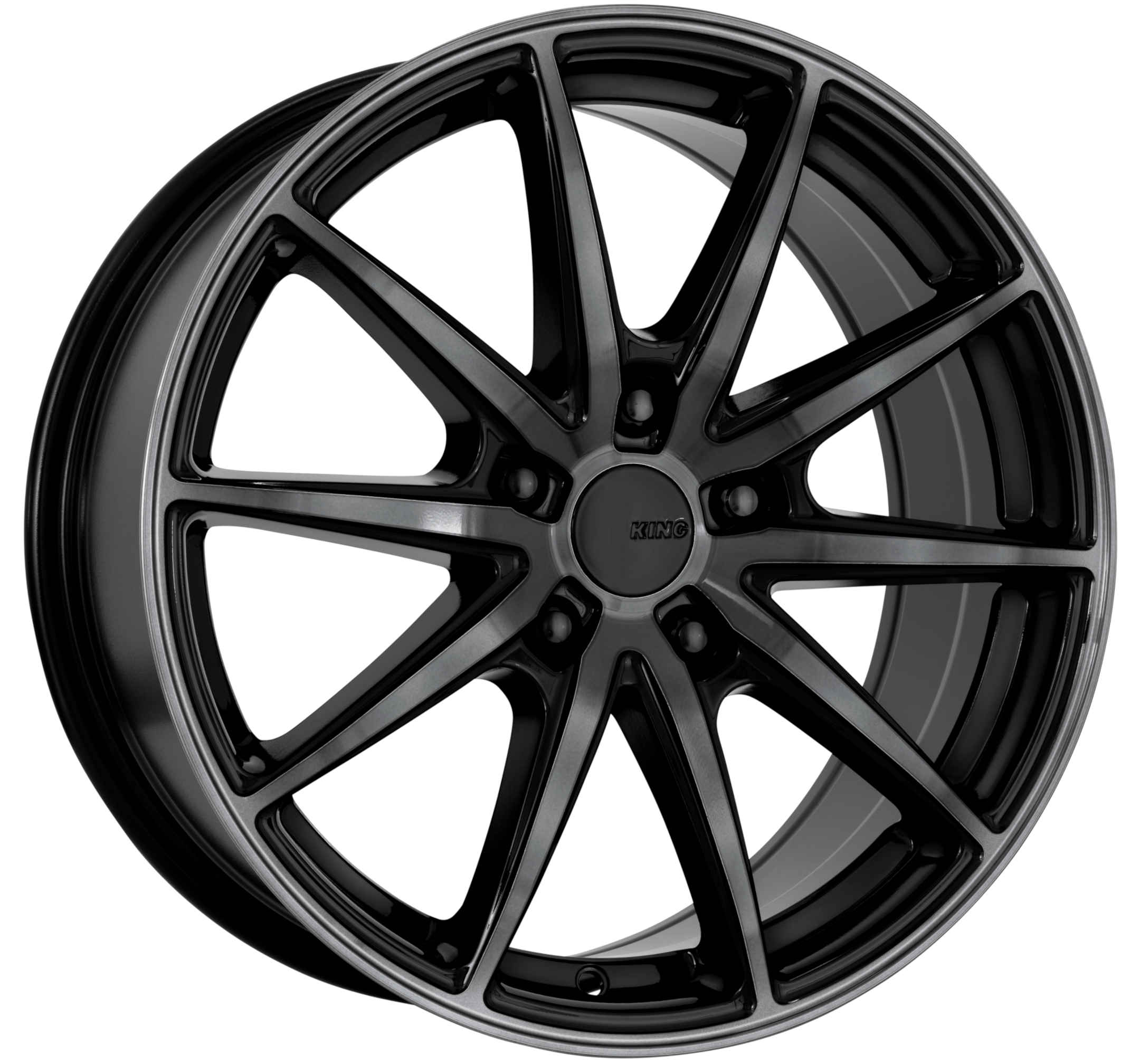King 16x7 CRANK 5x114.3 BLACK TINT GLOSS BLACK +40