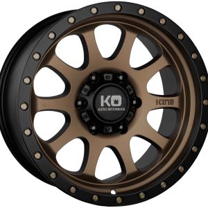 King 17x9 HURRICANE 2 6x139.7 DARK BRONZE SATIN BLACK LIP ZINC BOLTS +12