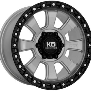 King 18x9 ARMOR 6x139.7 SILVER BRUSHED FACE SATIN BLACK LIP +40