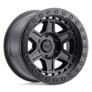 Black Rhino Hard Alloys 17X9 RENO 6X139.7 MATTE BLACK W/ BRASS BOLTS +0
