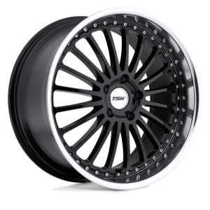 TSW 18X8 SILVERSTONE 5X114.3 GLOSS BLACK W/ MIRROR CUT LIP +40