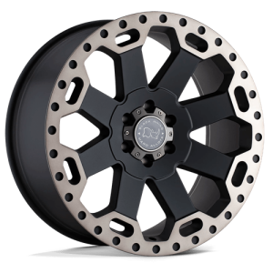 Black Rhino Hard Alloys 18X8 WARLORD 5X110 MATTE BLACK W/ MACHINED DARK TINT +35