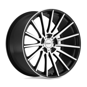TSW 19X8.5 CHICANE 5X112 GLOSS BLACK W/ MIRROR CUT FACE +43