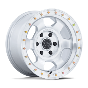 Black Rhino Hard Alloys 17X8.5 TROOPER 6X139.7 GLOSS SILVER W/ MACHINED FACE +0