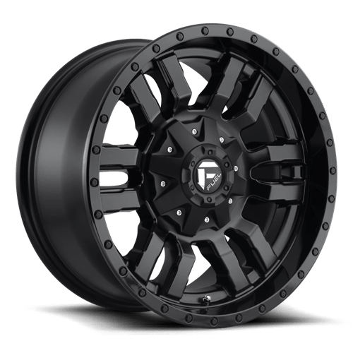 Fuel 1PC 22X9.5 SLEDGE 6X135/5.5 MATTE BLACK GLOSS BLACK LIP +19