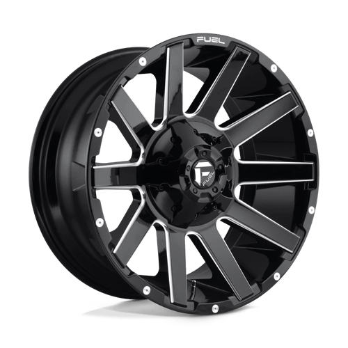 Fuel 1PC 20X9 CONTRA 8X170 GLOSS BLACK MILLED +1