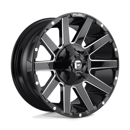 Fuel 1PC 20X9 CONTRA 8X180 GLOSS BLACK MILLED +20