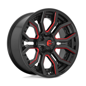 Fuel 1PC 20X9 RAGE 5X5.0/5.5 GLOSS BLACK RED TINTED CLEAR +1