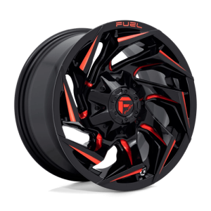 Fuel 1PC 22X10 REACTION 5X4.5/5.0 GLOSS BLACK MILLED W/ RED TINT -18