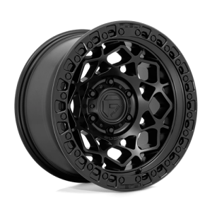 Fuel 1PC 17X9 UNIT 6X139.7 MATTE BLACK W/ MATTE BLACK RING -12