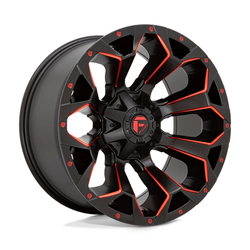 Fuel 1PC 17X8.5 ASSAULT 5X4.5/5.0 MATTE BLACK RED MILLED +14