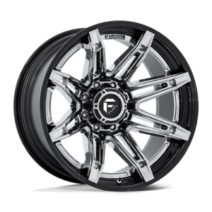 wheelpros-fc401pb20108018n-1.png Fuel 1PC 20X10 BRAWL 8X165.1 CHROME W/ GLOSS BLACK LIP -18