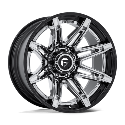 Fuel 1PC 20X10 BRAWL 8X165.1 CHROME W/ GLOSS BLACK LIP -18