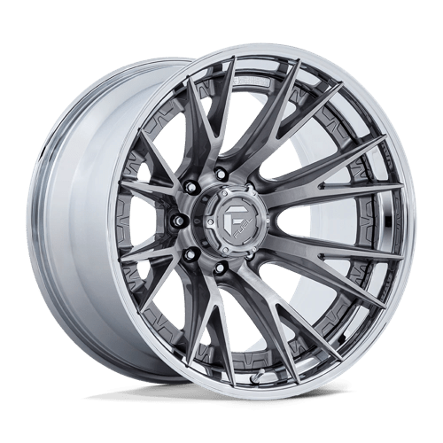 Fuel 1PC 20X10 CATALYST 8X180 PLATINUM W/ CHROME LIP -18