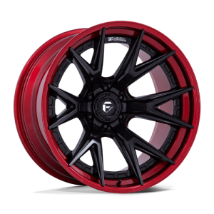 Fuel 1PC 20X9 CATALYST 6X139.7 MATTE BLACK W/ CANDY RED LIP +20