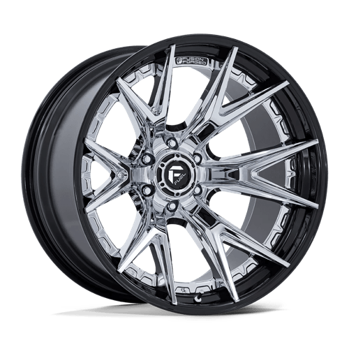 Fuel 1PC 20X10 CATALYST 6X139.7 CHROME W/ GLOSS BLACK LIP -18