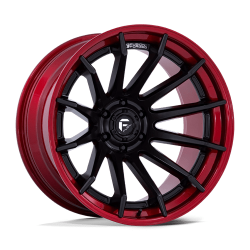 Fuel 1PC 20X10 BURN 6X139.7 MATTE BLACK W/ CANDY RED LIP -18
