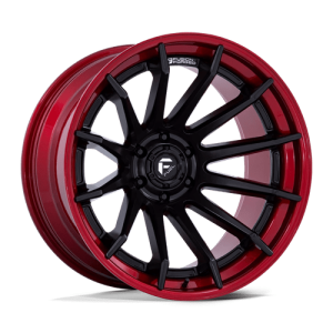 Fuel 1PC 22X10 BURN 6X139.7 MATTE BLACK W/ CANDY RED LIP -18