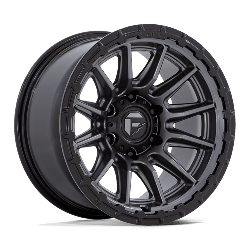 Fuel 1PC 22X10 PISTON 5X127 MATTE GUNMETAL W/ GLOSS BLACK LIP -18