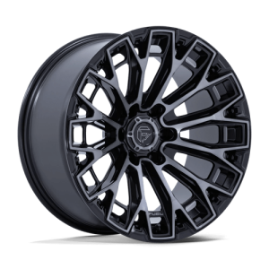 Fuel 1PC 17X9 TRAX 6X135 GLOSS BLACK MACHINED FACE DARK TINTED CLEAR +1
