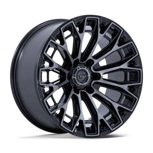 Fuel 1PC 18X9 TRAX 6X139.7 GLOSS BLACK MACHINED FACE DARK TINTED CLEAR +1