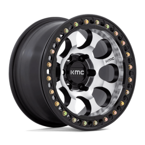 KMC 17X9 RIOT 6X139.7 MACHINED FACE SATIN BLACK WINDOWS & RING -38