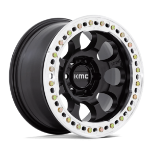 KMC 17X9 RIOT 6X139.7 SATIN BLACK W/ MACHINED RING -12
