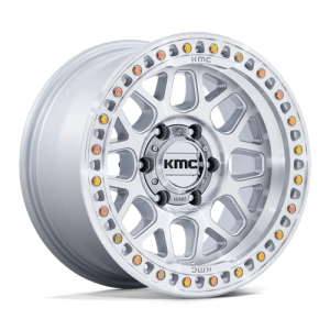 KMC 17X9 GRS 6X135 GLOSS SILVER W/ MACHINED FACE +18