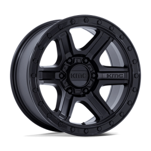KMC 18X9 OUTRUN 5X127 MATTE BLACK W/ GLOSS BLACK LIP +18