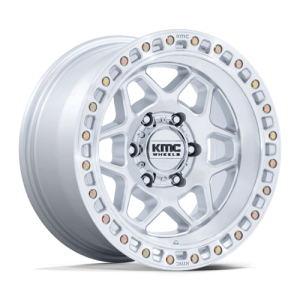 KMC 17X8.5 TORX 5X127 GLOSS SILVER W/ MACHINED FACE +25