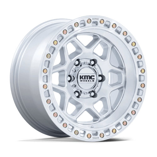 KMC 17X8.5 TORX 6X139.7 GLOSS SILVER W/ MACHINED FACE +0