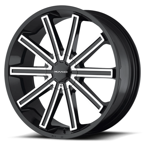 KMC 22X9 KM681 BLANK GLOSS BLACK MACHINED +38