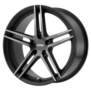 KMC 20X10 KM703 5X112 SATIN BLACK W/ TITANIUM BLACK FACE +45