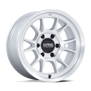 KMC 17X8.5 RANGE 5X127 GLOSS SILVER W/ MACHINED FACE +0