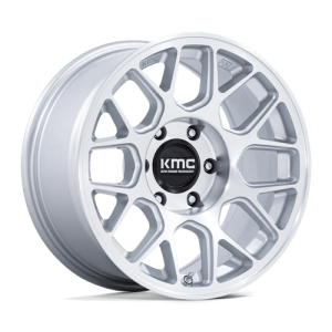 KMC 17X8.5 HATCHET 6X135 GLOSS SILVER W/ MACHINED FACE +0