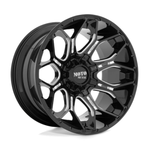 Moto Metal 20X9 MO808 8X180 GLOSS BLACK MILLED +0