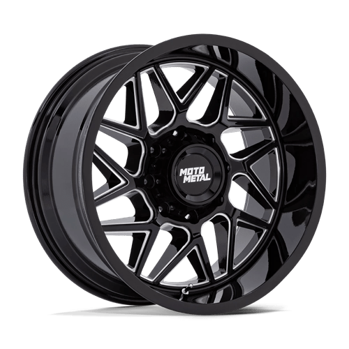 Moto Metal 20X10 TURBINE 8X165.1 GLOSS BLACK MILLED -18