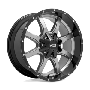 Moto Metal 20X9 MO970 8X180 GLOSS GRAY CENTER W/ GLOSS BLACK LIP +18