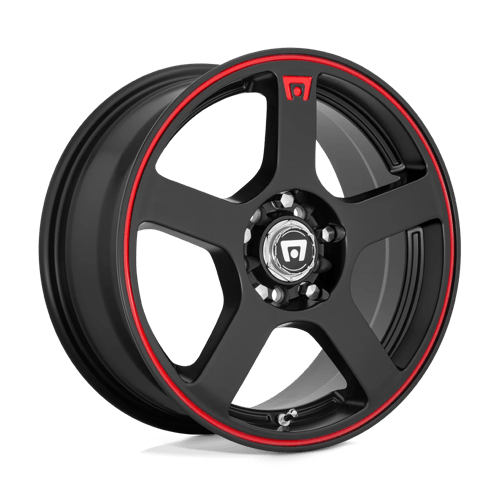 Motegi 15X6.5 MR116 5X100/4.5 MATTE BLACK W/ RED STRIPE +40