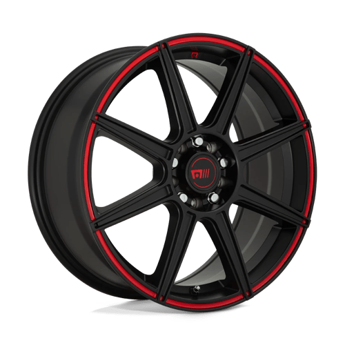 Motegi 16X7 MR142 5X4.25/4.5 SATIN BLACK W/ RED STRIPE +40