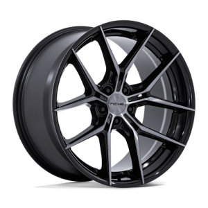 Niche 1PC 19X8.5 PRODIGY 5X112 GLOSS BLACK DARK TINTED CLEAR +35