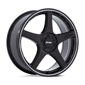 wheelpros-pe003bd17805l35-2.png Petrol 17X8 P2E 5X100/120 GLOSS BLACK W/ MACHINED LIP +35