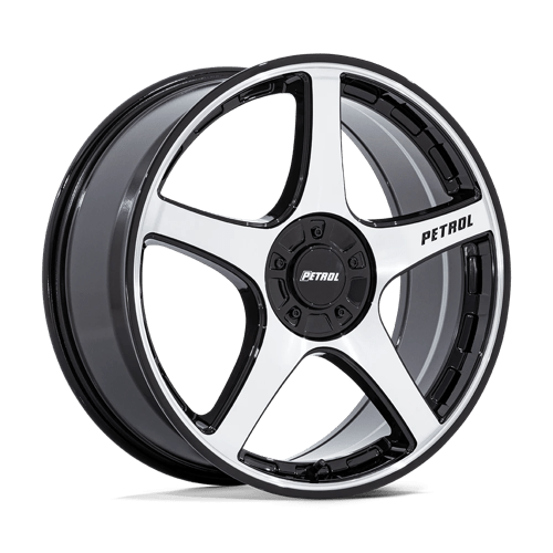 Petrol 17X8 P2E 5X4.25/4.5 GLOSS BLACK W/ MACHINED FACE +40
