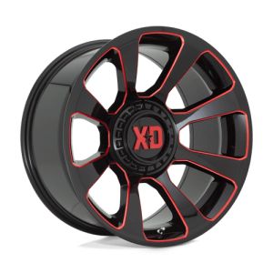 XD 20X9 XD854 6X135/5.5 GLOSS BLACK MILLED W/ RED TINT +18