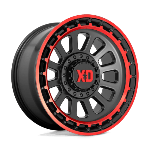 XD 17X9 XD856 6X135/5.5 SATIN BLACK MACHINED LIP W/ RED TINT +18