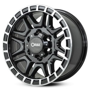 ORBIT 16x7.5 MONZA 6x139.7 GLOSS BLACK WITH LIP POLISH +10